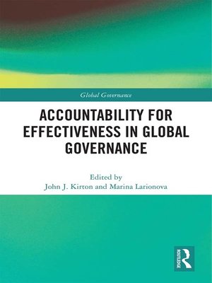 cover image of Accountability for Effectiveness in Global Governance